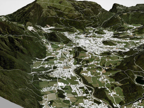 Cityscape Garmisch Partenkirchen Bavaria Germany 3D Model