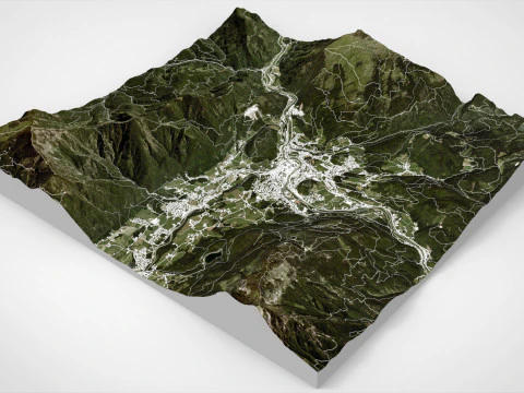 Cityscape Garmisch Partenkirchen Bavaria Germany 3D Model
