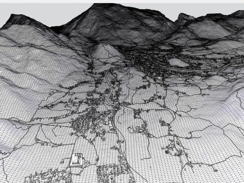 Cityscape Garmisch Partenkirchen Bavaria Germany 3D Model