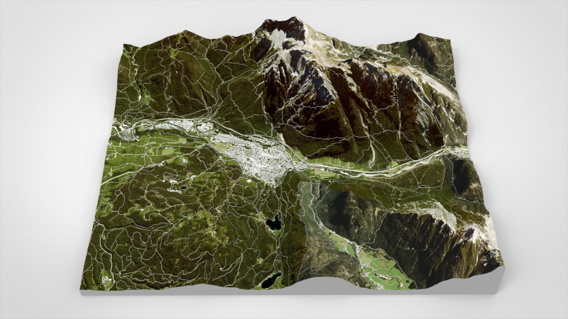 Pejzaż miejski Mittenwald Bawaria Niemcy Model 3D .c4d .max .obj .3ds .fbx .stl .blend