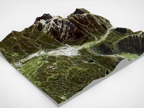 Paesaggio urbano Mittenwald Baviera Germania Modello 3D