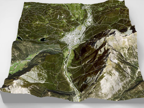 Paesaggio urbano Mittenwald Baviera Germania Modello 3D