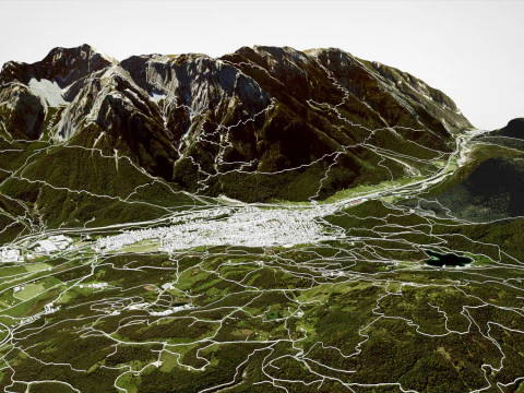 Paesaggio urbano Mittenwald Baviera Germania Modello 3D