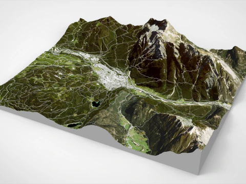 Paesaggio urbano Mittenwald Baviera Germania Modello 3D