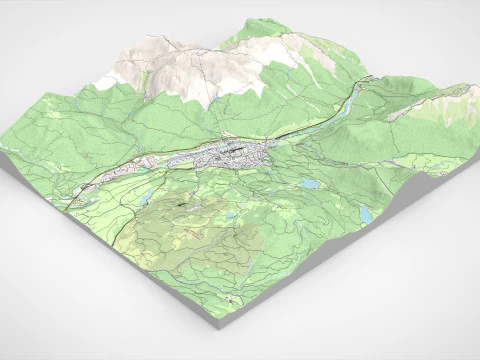 Paesaggio urbano Mittenwald Baviera Germania Modello 3D
