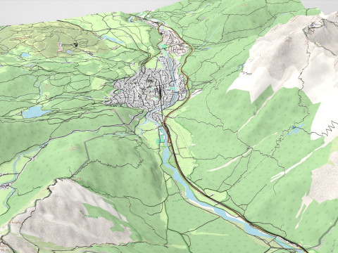 Pejzaż miejski Mittenwald Bawaria Niemcy Model 3D