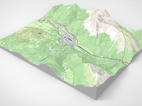 Pejzaż miejski Mittenwald Bawaria Niemcy Model 3D