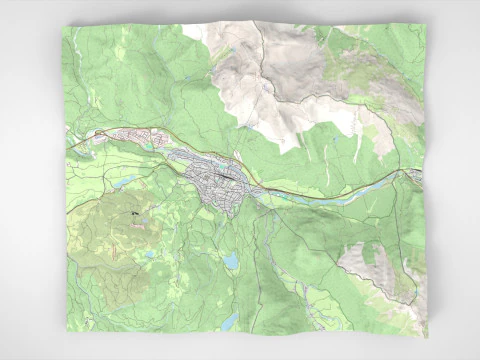 Paesaggio urbano Mittenwald Baviera Germania Modello 3D