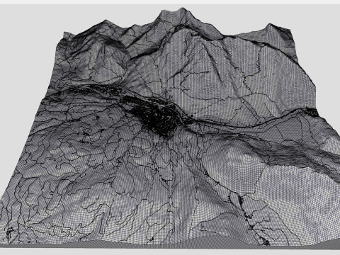 Pejzaż miejski Mittenwald Bawaria Niemcy Model 3D