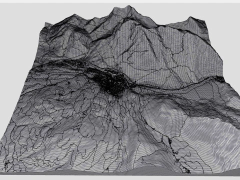 Paesaggio urbano Mittenwald Baviera Germania Modello 3D