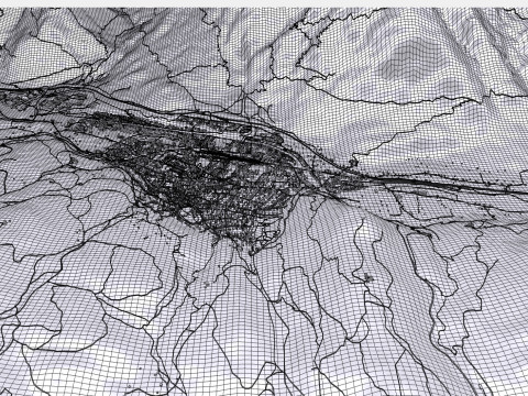 Pejzaż miejski Mittenwald Bawaria Niemcy Model 3D