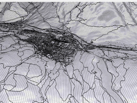 Paesaggio urbano Mittenwald Baviera Germania Modello 3D