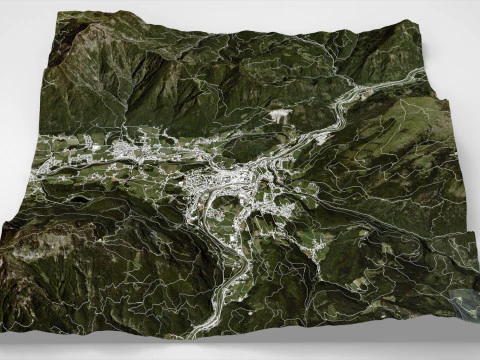 Pejzaż miejski Bad Ischl Austria Model 3D