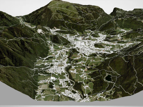 Paesaggio urbano Bad Ischl Austria Modello 3D