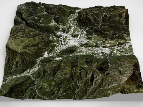 Paesaggio urbano Bad Ischl Austria Modello 3D