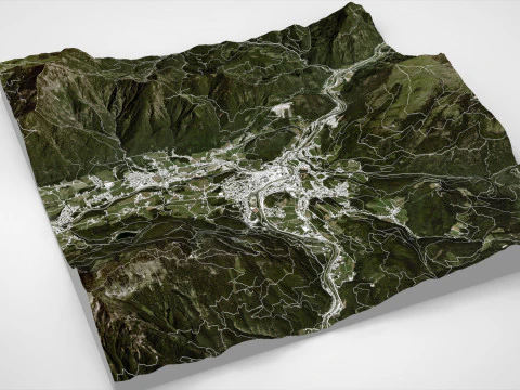 Paesaggio urbano Bad Ischl Austria Modello 3D