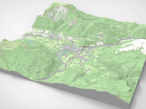 Paesaggio urbano Bad Ischl Austria Modello 3D