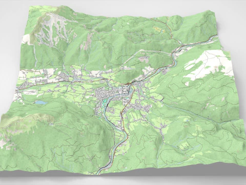 Paesaggio urbano Bad Ischl Austria Modello 3D