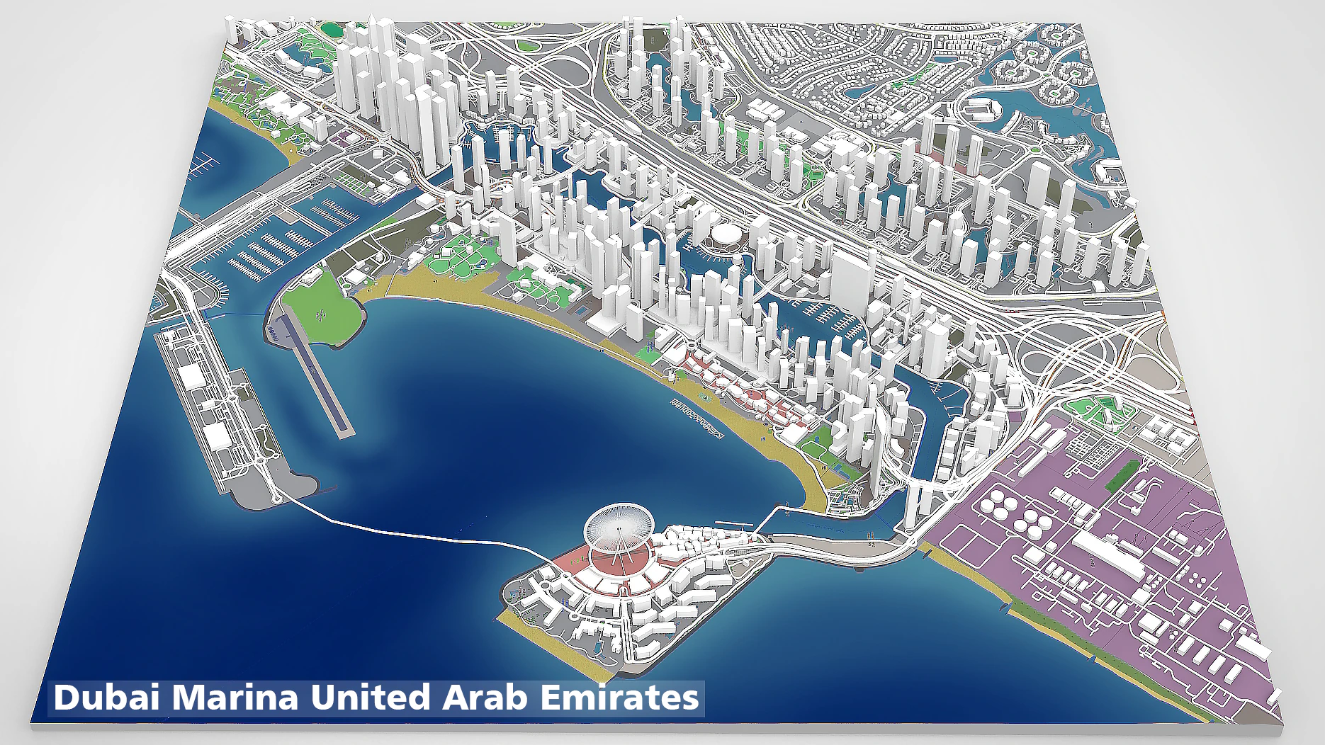 Dubai Marina United Arab Emirates 3D Model .c4d .max .obj .3ds .fbx .stl .blend 