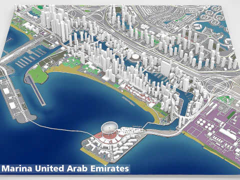 Marina de Dubai Emirados &Aacute;rabes Unidos Modelo 3D