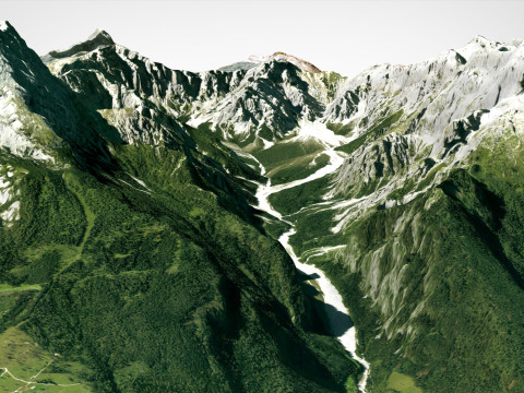 Paysage de montagne Watzmann Allemagne Modèle 3D
