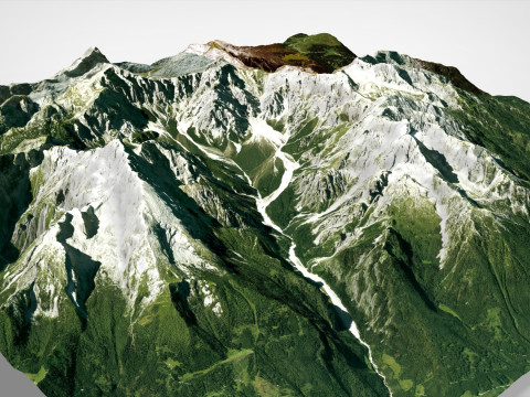 Krajobraz górski Watzmann Niemcy Model 3D