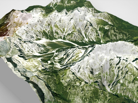 Krajobraz górski Watzmann Niemcy Model 3D