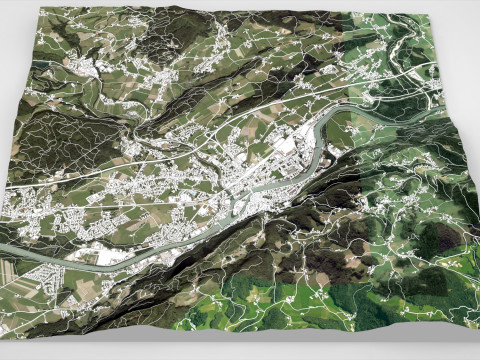 Cityscape Hallein Austria 3D Model