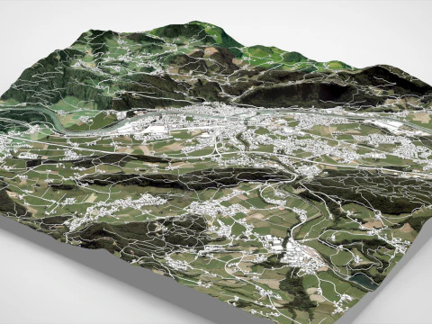 Paesaggio urbano Hallein Austria Modello 3D