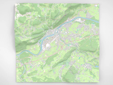 Paesaggio urbano Hallein Austria Modello 3D