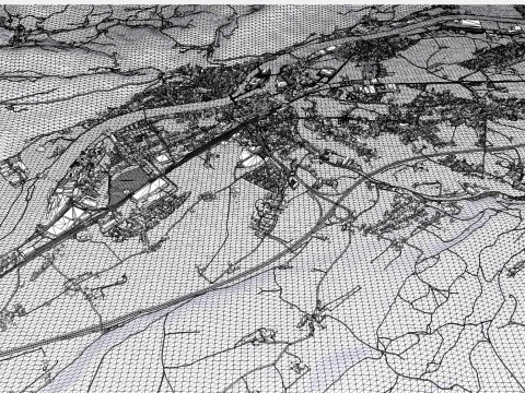 Paesaggio urbano Hallein Austria Modello 3D