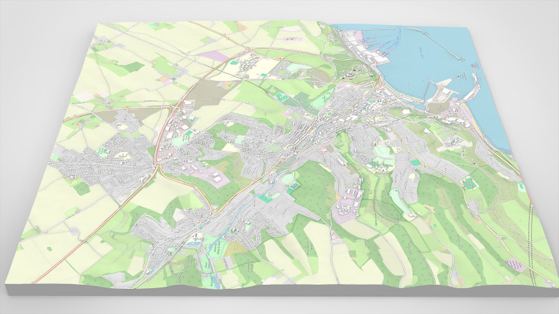 Cityscape Dover Kent England 3D Model .c4d .max .obj .3ds .fbx .stl .blend