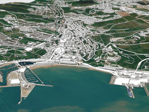Cityscape Dover Kent England 3D Model