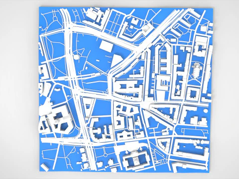 Cityscape Leipzig Centrum district Germany 3D Model