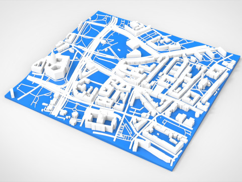 Cityscape Leipzig Centrum district Germany 3D Model