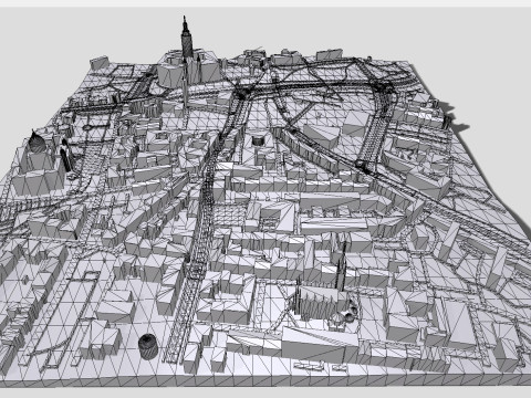 Cityscape Leipzig Centrum district Germany 3D Model