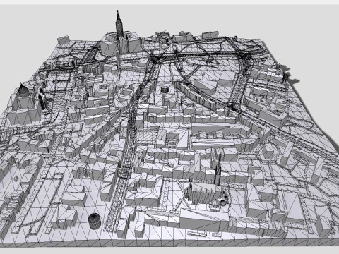 Cityscape Leipzig Centrum district Germany 3D Model