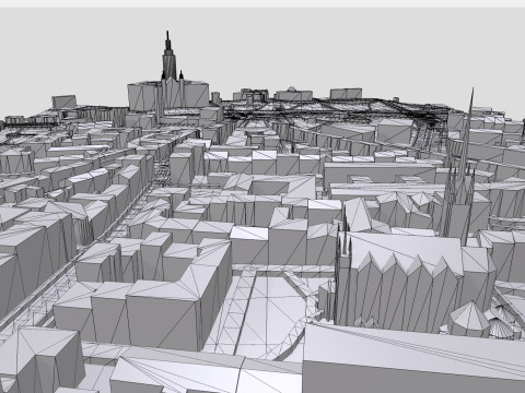 Cityscape Leipzig Centrum district Germany 3D Model