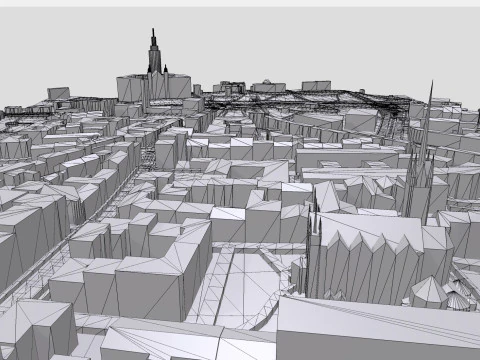 Cityscape Leipzig Centrum district Germany 3D Model