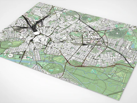 Şehir manzarası Leipzig Almanya 3D Model