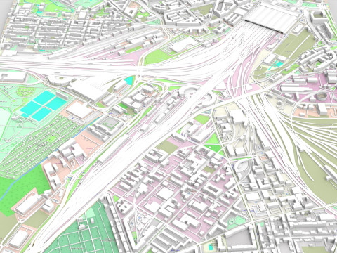 Leipzig Central Railway Station Germany 3D Model