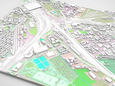 Leipzig Central Railway Station Germany 3D Model