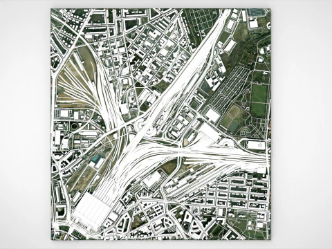 Центральный железнодорожный вокзал Лейпцига Германия 3D Модель