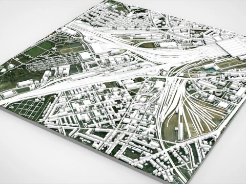 Центральный железнодорожный вокзал Лейпцига Германия 3D Модель