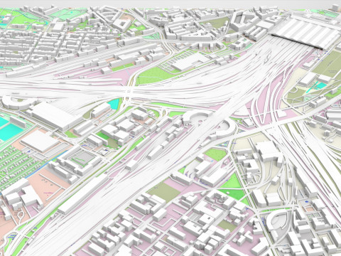 Leipzig Central Railway Station Germany 3D Model