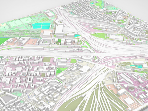 Leipzig Central Railway Station Germany 3D Model