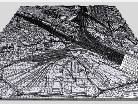 Центральный железнодорожный вокзал Лейпцига Германия 3D Модель