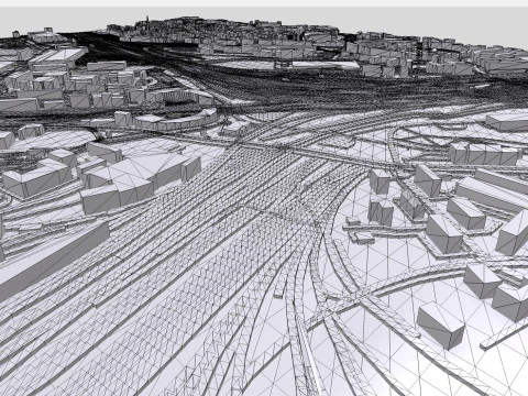 Центральный железнодорожный вокзал Лейпцига Германия 3D Модель