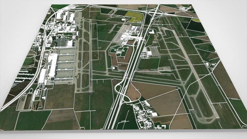 Aeroporto de Leipzig Alemanha Modelo 3D .c4d .max .obj .3ds .fbx .stl .blend 