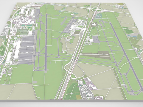 Aeroporto de Leipzig Alemanha Modelo 3D